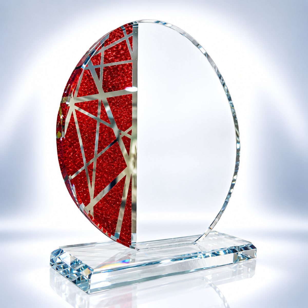 Crystal Award with Wooden Box y1-213 Red